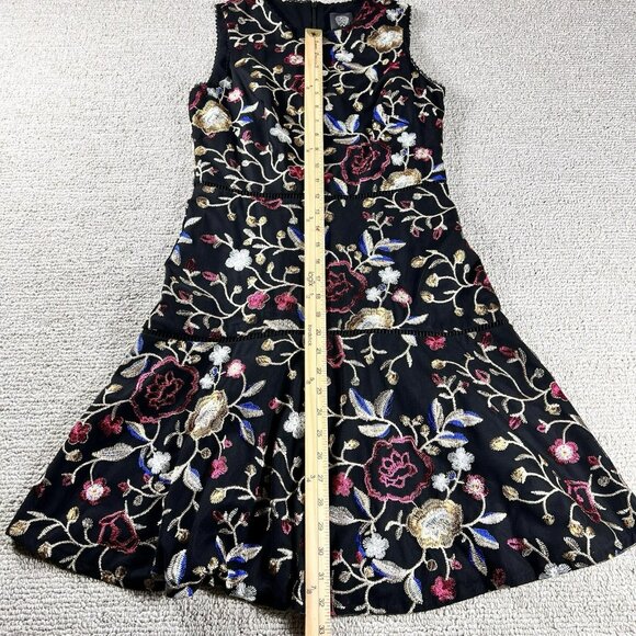 Vince Camuto Sleeveless Colorful Floral Dress Black Women’s Size 4 - Picture 12 of 16